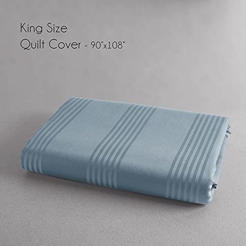 Spread Spain Cotton with Striped Design & 450 Thread Count Single Size Barcode Duvet Cover - Citadel (60x90 inch) - Image 5