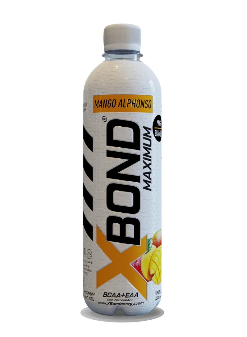 Xbond Energy X-BOND 9g BCAA + EAA Mango Alphonso Maximum Recovery Non Carbonated Drink Maximum Amino Drink Electrolytes Drink 16 fl oz 500 ml Sugar Free 34 Calories 60 Mg - Image 2