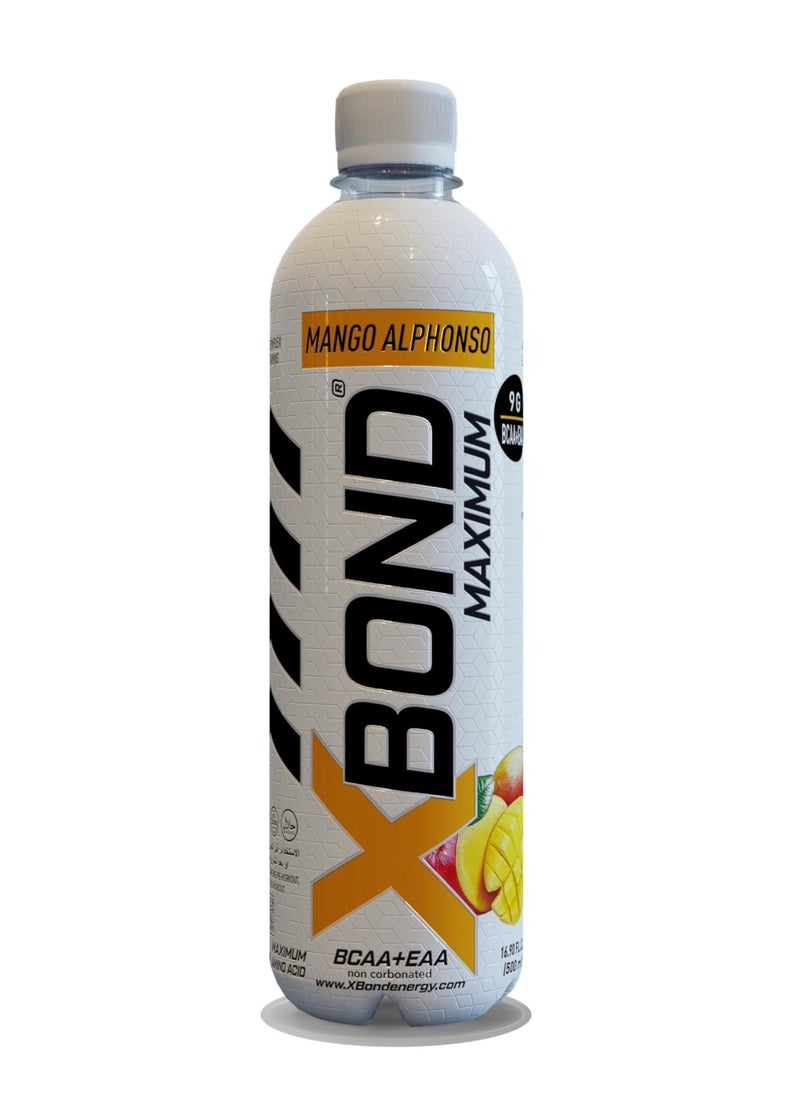 Xbond Energy - X-BOND 9g BCAA + EAA Mango Alphonso Maximum Recovery Non Carbonated Drink Maximum Amino Drink Electrolytes Drink 16 fl oz 500 ml Sugar Free 34 Calories 60 Mg - Image 1