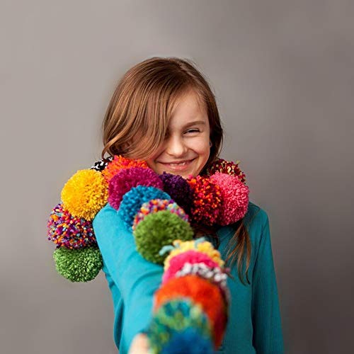 RRigo Pom Pom Maker, 4 Sizes Pompom Maker Tool Set for Fluff Ball Weave DIY Wool Yarn Knitting Craft Project for Kids and Adult +10PS Knitting Stitch Markers+10PS Plastic Needles+1PS Scissors - Image 4