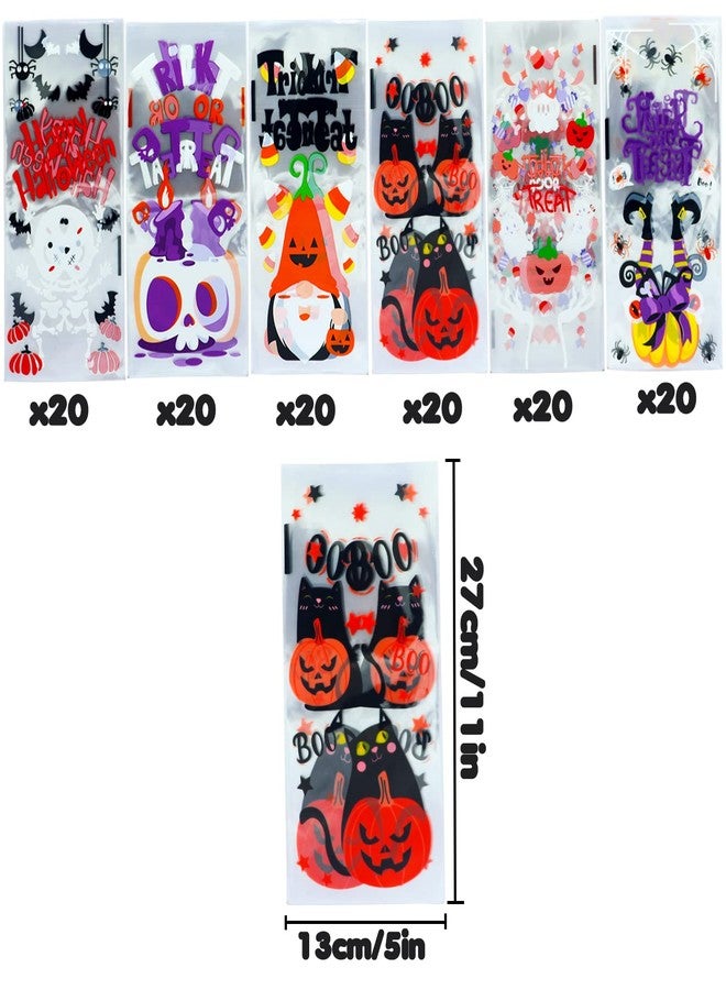 VEYLIN 120Pcs Halloween Cellophane Treat Bags, Trick-or-Treat Clear Candy Bags for Halloween Party Supplies - Image 2