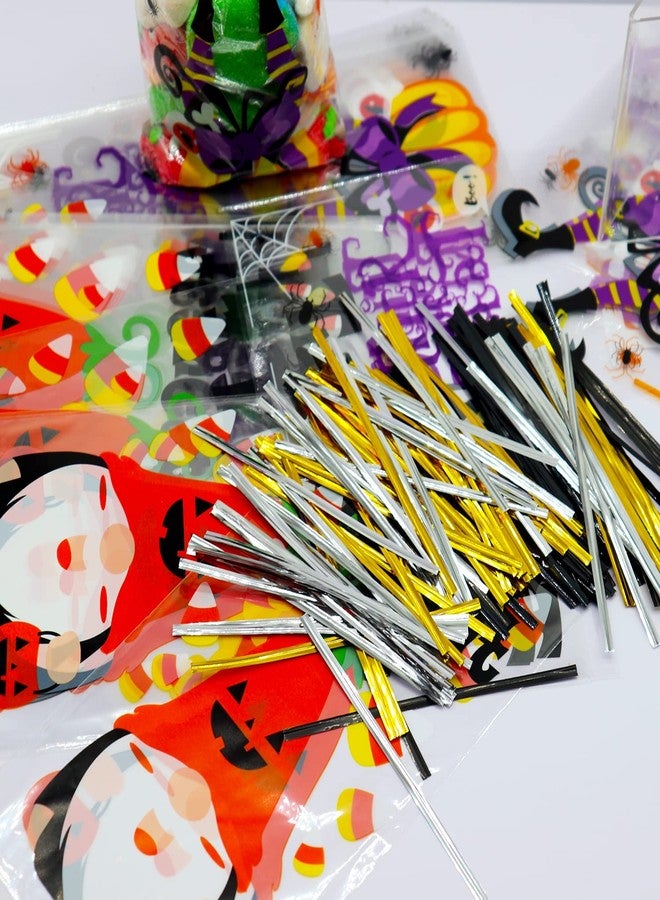 VEYLIN 120Pcs Halloween Cellophane Treat Bags, Trick-or-Treat Clear Candy Bags for Halloween Party Supplies - Image 5