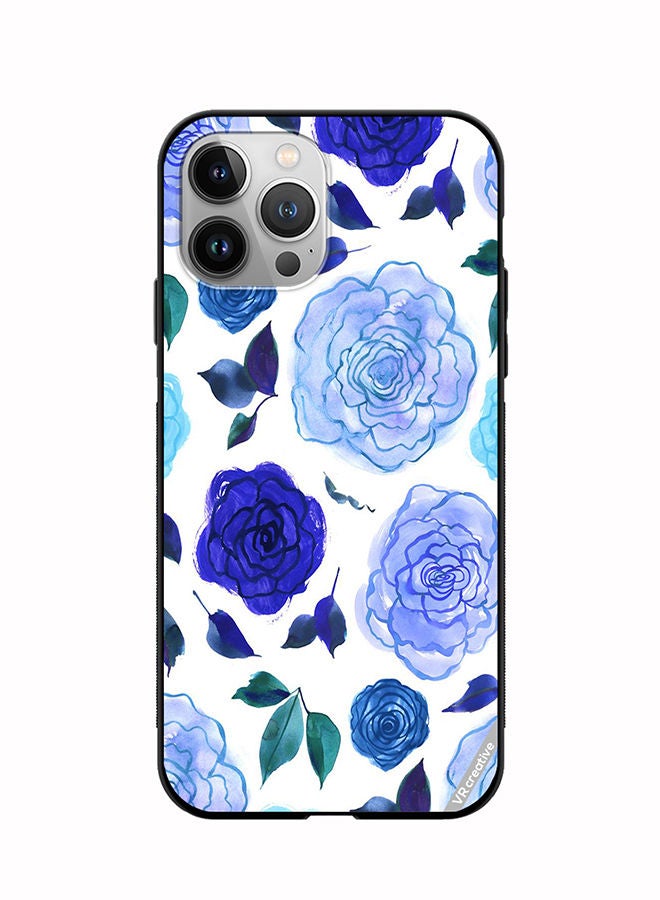 VR CREATIVE Protective Case Cover For Apple iPhone 11 Pro Max Blue Smot Flower Design Multicolour - Image 1