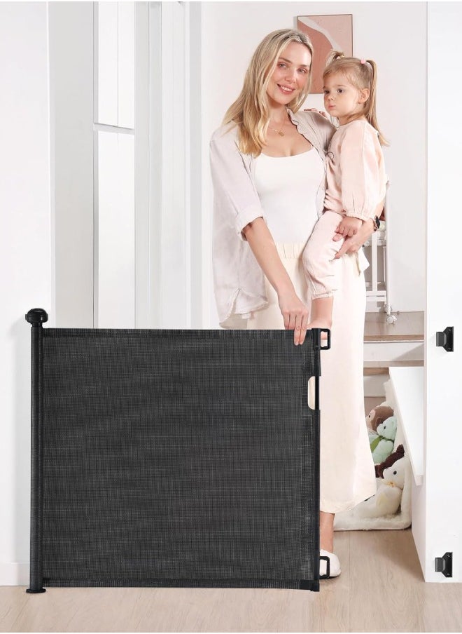 XiuWoo Retractable Baby Gate, Safety Gate for Babies and Pets Dog Gate Mesh Baby Gate for doorways, Stairs 1.4m  - Image 1
