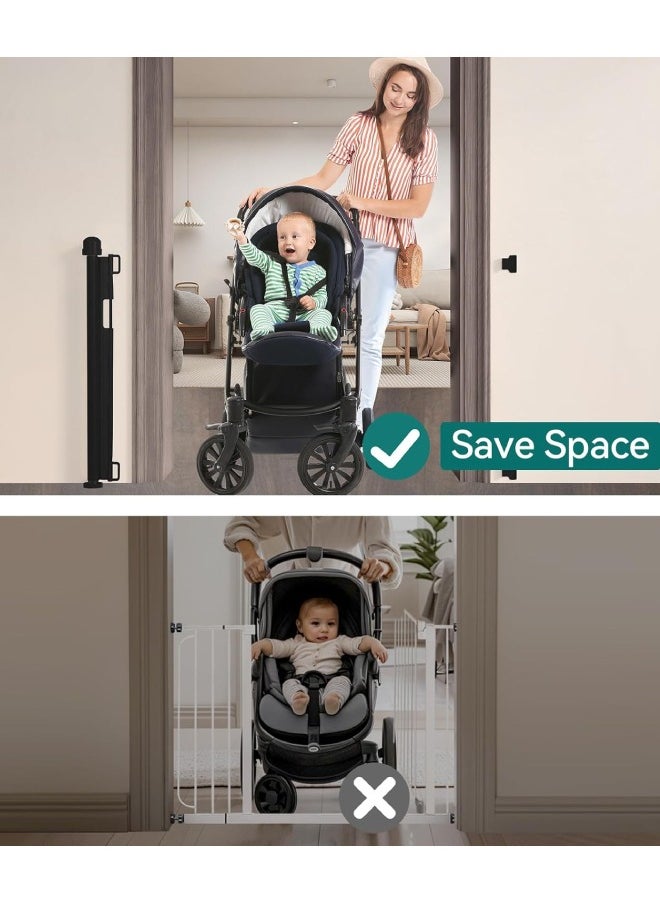 XiuWoo Retractable Baby Gate, Safety Gate for Babies and Pets Dog Gate Mesh Baby Gate for doorways, Stairs 1.4m  - Image 4