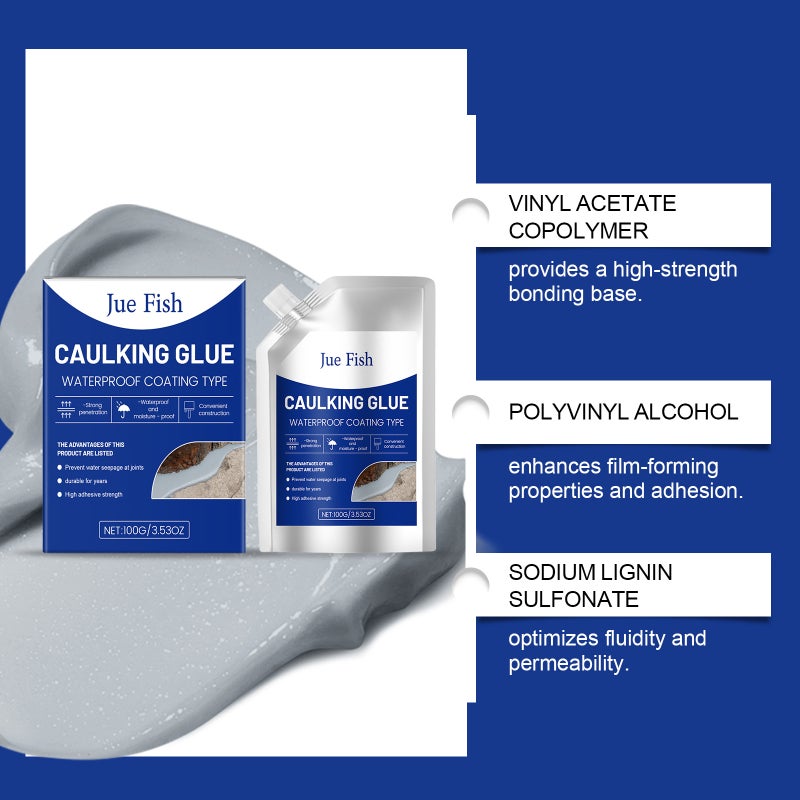 Jue Fish Waterproof Seam Sealant Household Roof Wall Crack Leak-Proof Waterproof Wear-Resistant Long-Lasting Glue - Image 5