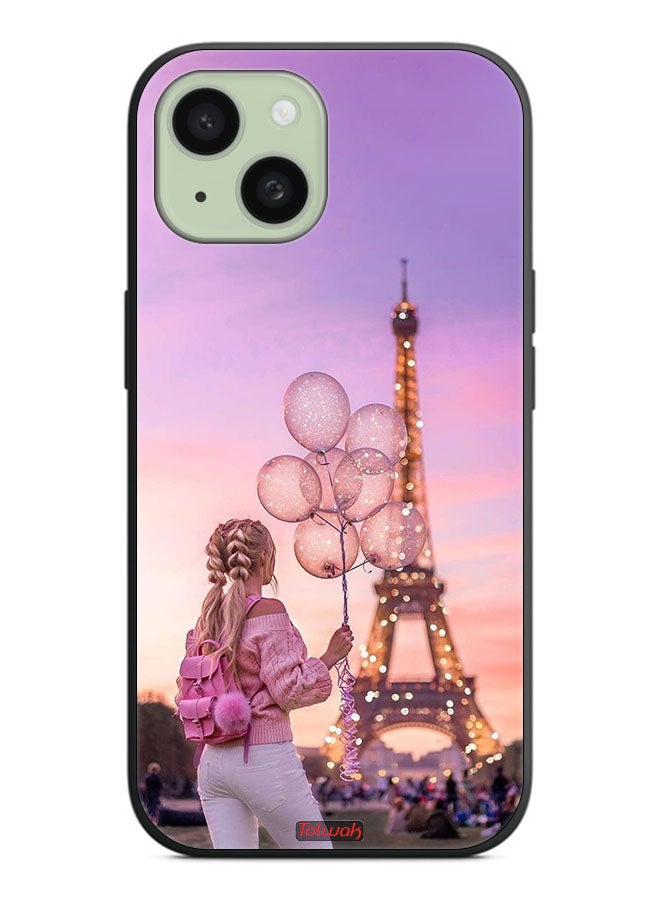 Tolwak Apple iPhone 15 Protective Case Cover Girl Holding Balloons - Image 2