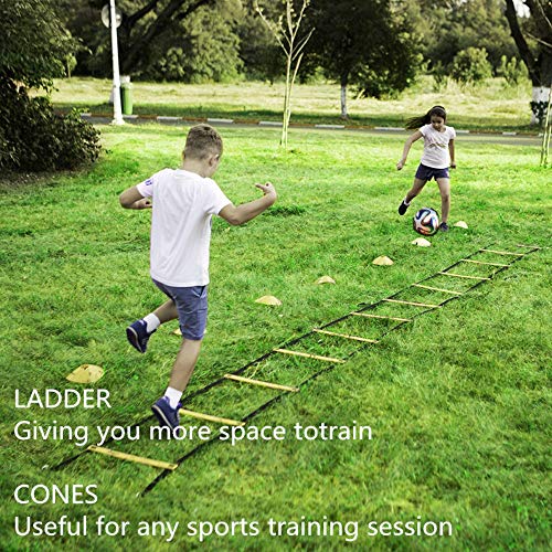 XINXIANG Agility Ladder, Speed Training, Soccer Agility Speed Training Equipment, 20ft Agility Ladder, 6 Soccer Cones, Running Parachute, Basketball Football Soccer Training Equipment for Kids, Youth, Adults - Image 4