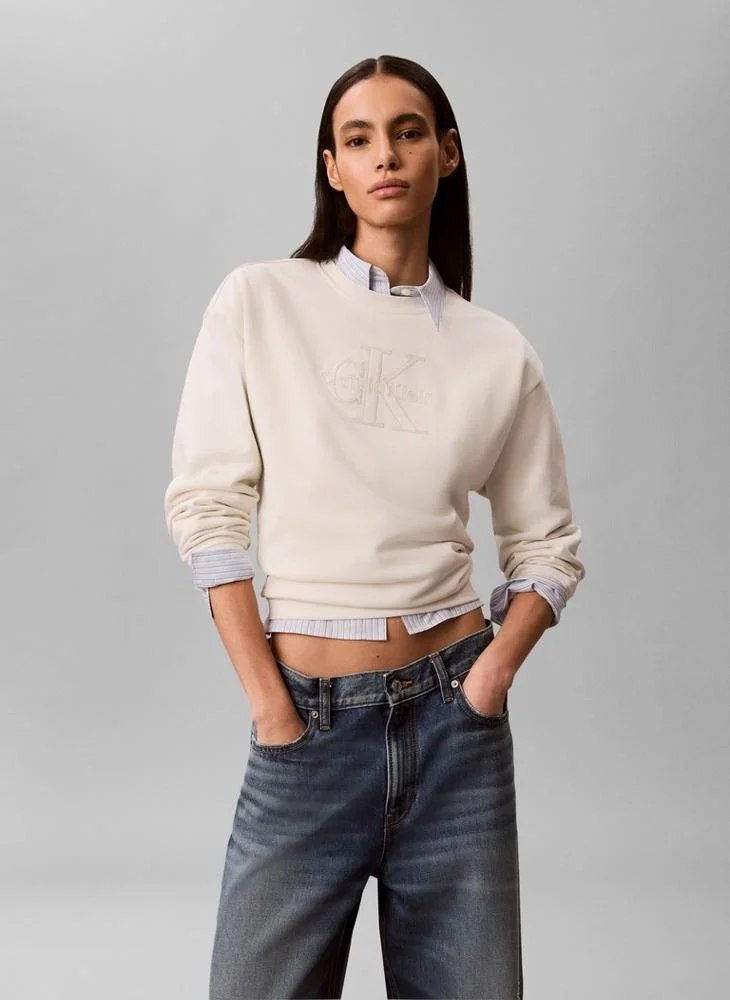 Calvin Klein Jeans Textured Embroidery Terry Jumper