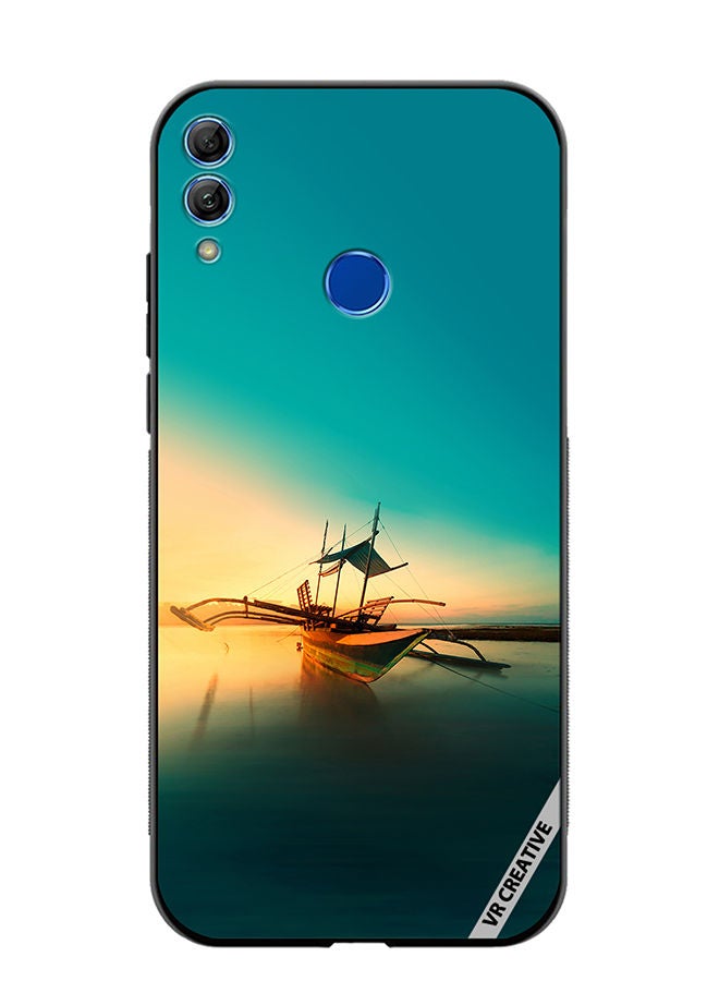 Protective Case Cover For Honor 10 Lite Boat On A Water Design Multicolour