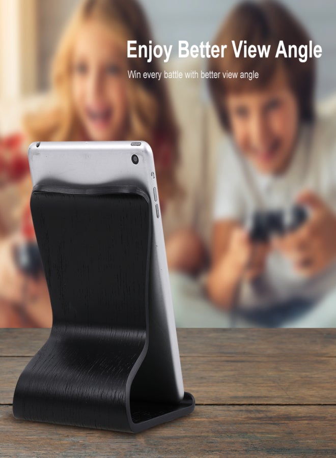 SAMDi Tablet Stand Oak Wooden iPad Holder for iPad Samsung Kindle Upright and Laid Angle Neck-pain Ease (Black) - Image 4