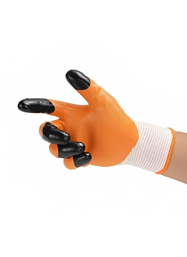 Generic SR Heavy duty reusable Full Nitrile Coated work safety gloves for Industrial Gardening Agricultural Cleaning Gloves 6 Pair  - Image 3