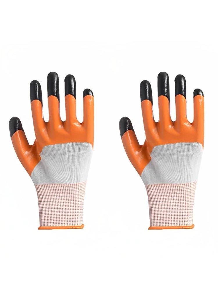 Generic SR Heavy duty reusable Full Nitrile Coated work safety gloves for Industrial Gardening Agricultural Cleaning Gloves 6 Pair  - Image 2
