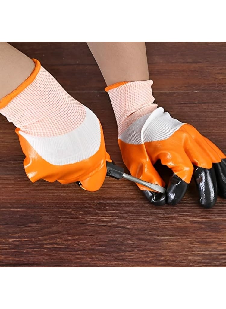 Generic SR Heavy duty reusable Full Nitrile Coated work safety gloves for Industrial Gardening Agricultural Cleaning Gloves 6 Pair  - Image 5