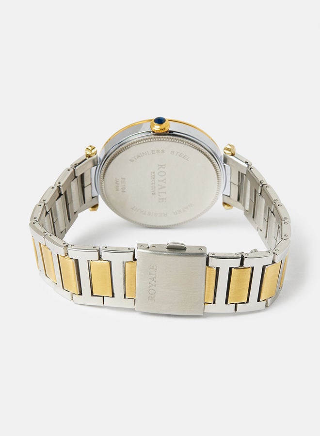 Royale Mega Round Shape Analog Wrist Watch RE104 C - 40mm - Dual Tone - Image 2