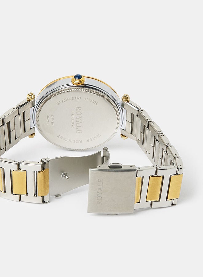 Royale Mega Round Shape Analog Wrist Watch RE104 C - 40mm - Dual Tone - Image 4