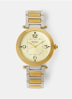 Royale Mega Round Shape Analog Wrist Watch RE104 C - 40mm - Dual Tone  - Image 1