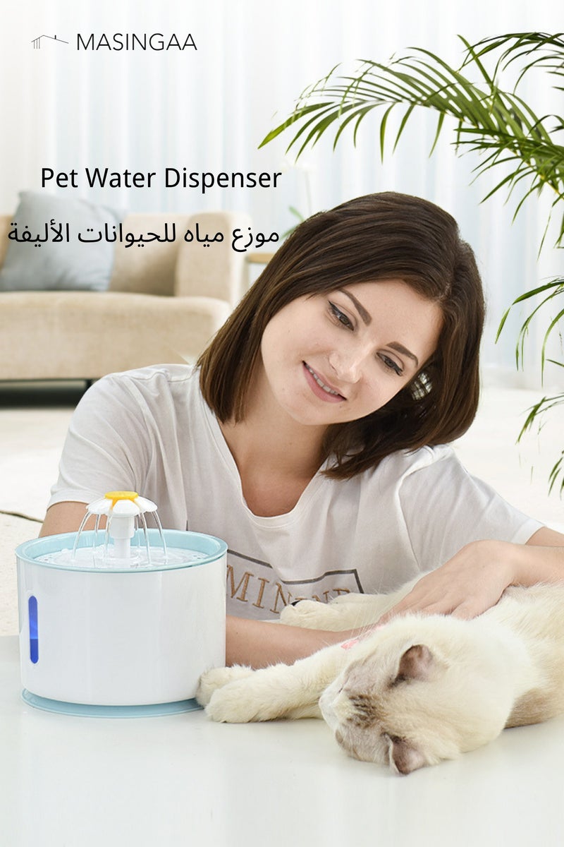 MASINGAA Automatic Pet Water Fountain 2.4L, Quiet Pet Water Fountain for Cats and Dogs with Water Gauge, Healthy Hydration Fresh Cat Fountain Water - Image 4