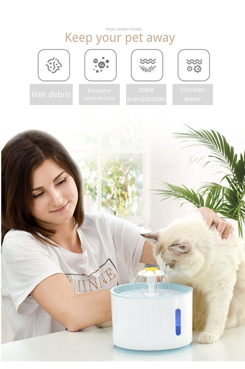 MASINGAA Automatic Pet Water Fountain 2.4L, Quiet Pet Water Fountain for Cats and Dogs with Water Gauge, Healthy Hydration Fresh Cat Fountain Water - Image 5