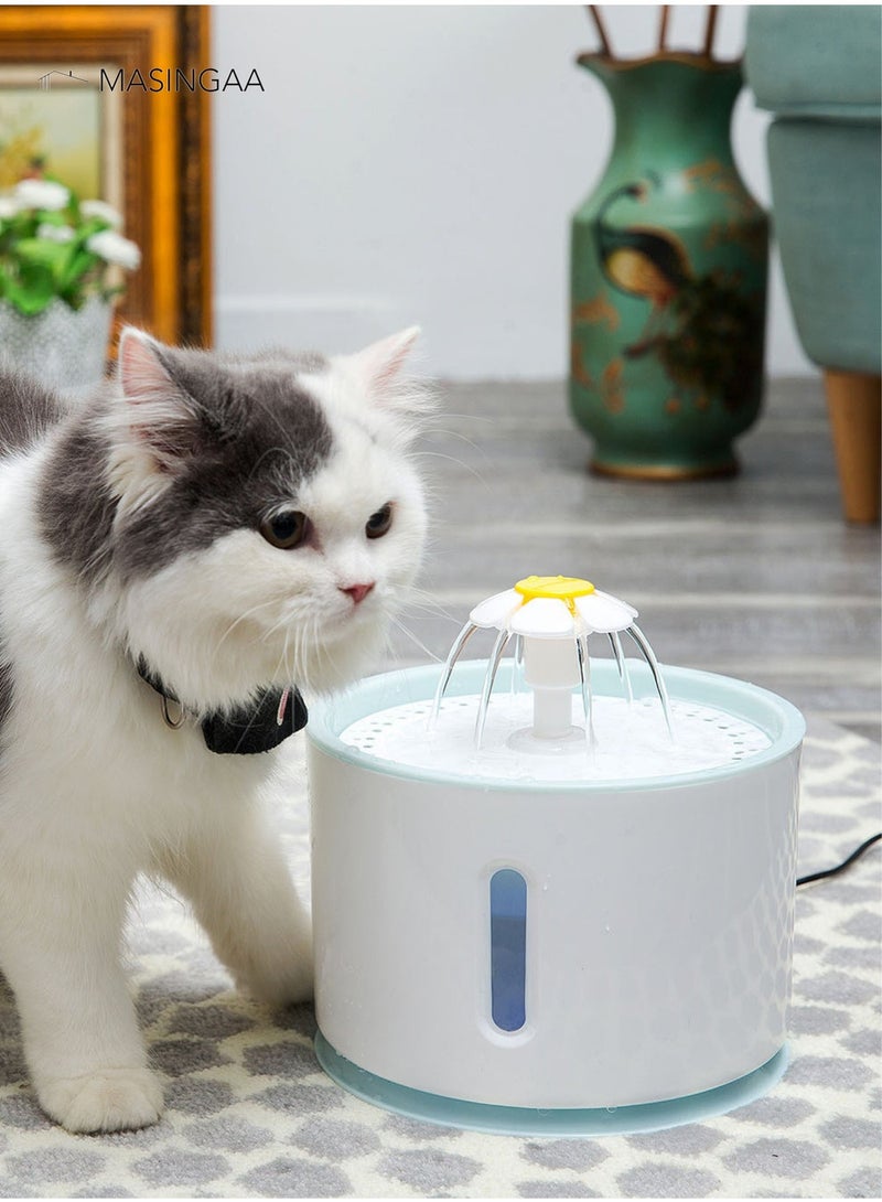 MASINGAA Automatic Pet Water Fountain 2.4L, Quiet Pet Water Fountain for Cats and Dogs with Water Gauge, Healthy Hydration Fresh Cat Fountain Water - Image 1