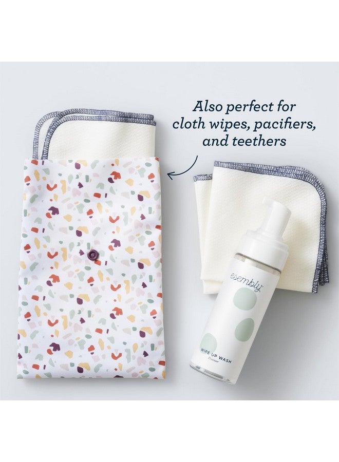 اسمبلي أكياس Esembly Snack + Sammy - أكياس الوجبات الخفيفة والسندويتشات القابلة لإعادة الاستخدام | حقيبة تخزين سيليكون للطعام | آمنة للاستخدام في الميكروويف وغسالة الأطباق - مجموعة من قطعتين - Terrazzo، Plum - Image 5