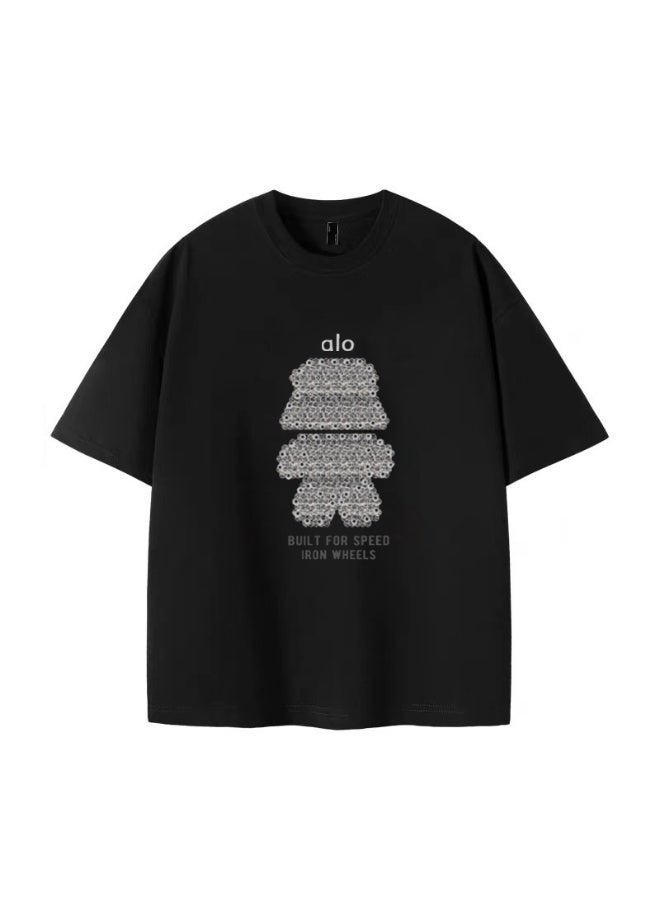 Alo World casual printed men's T-shirt with simple brand logo is a multi-purpose sportswear suitable for daily leisure. - Image 5