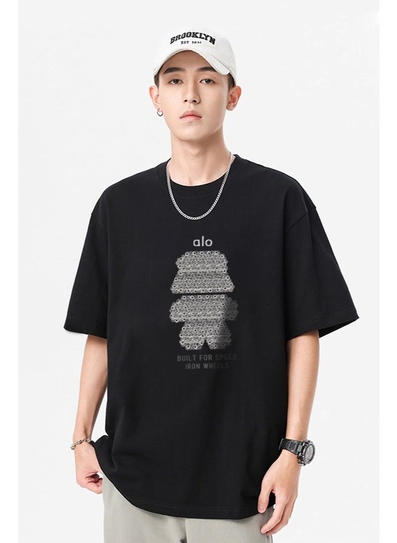 Alo World casual printed men's T-shirt with simple brand logo is a multi-purpose sportswear suitable for daily leisure. - Image 2