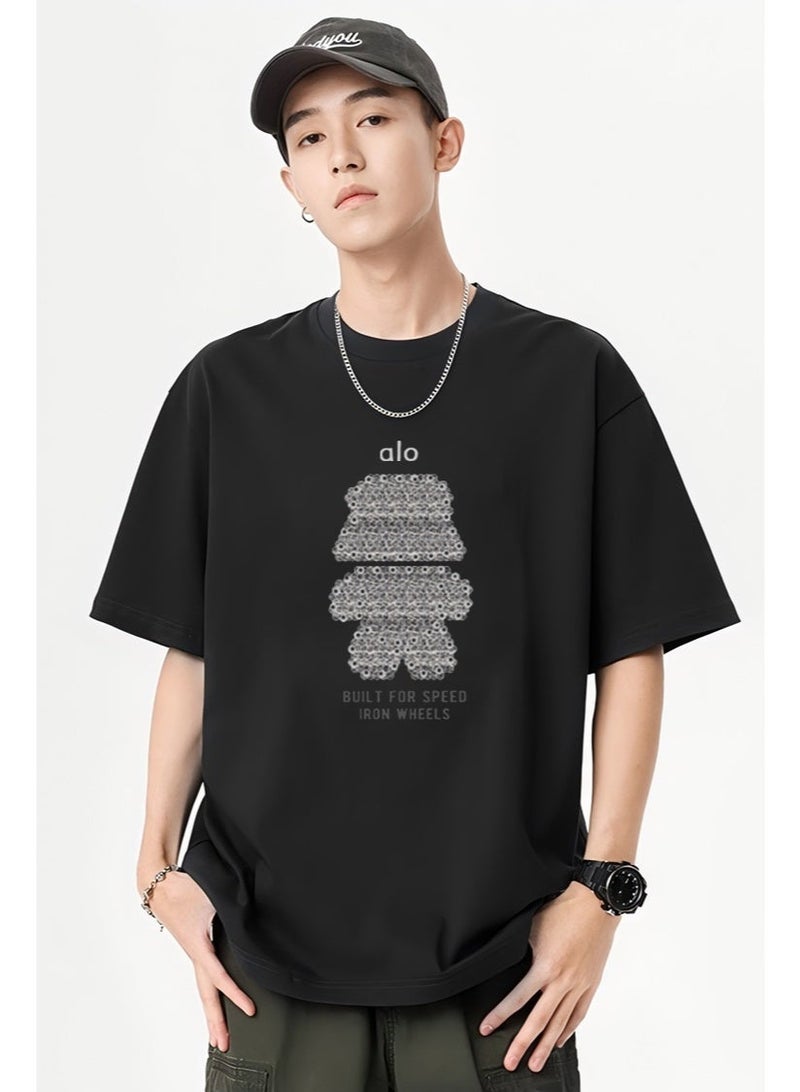 Alo World casual printed men's T-shirt with simple brand logo is a multi-purpose sportswear suitable for daily leisure. - Image 1