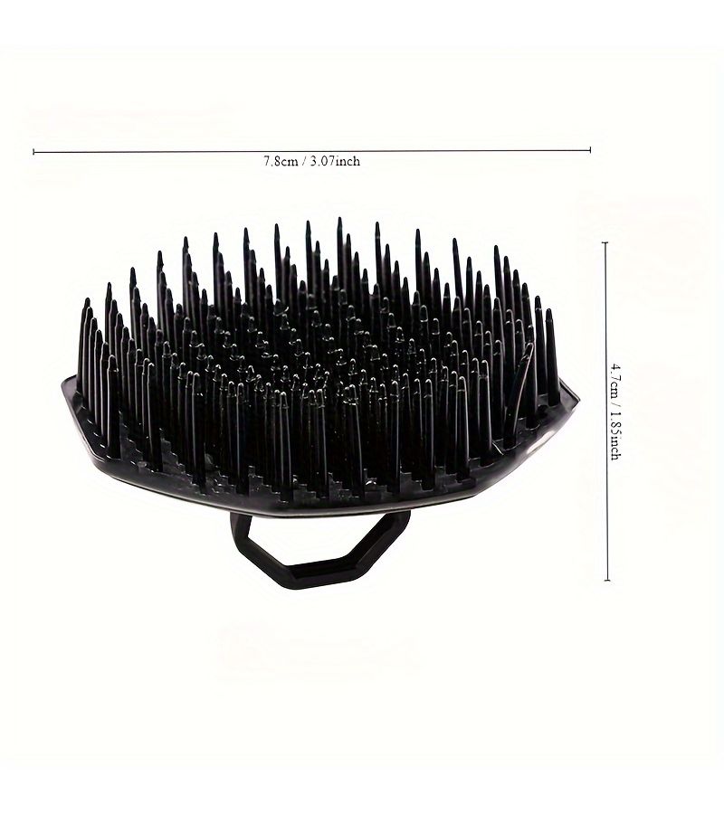2Pcs Black Manual Massage Hairbrush for Shower with Handle - Image 4