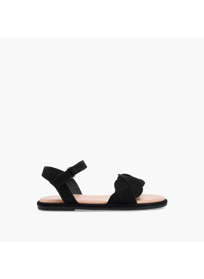 Flora Bella By Shoexpress Girls Strap Detail Sandals with Hook and Loop Closure