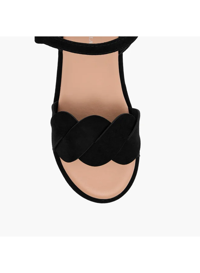 Flora Bella By Shoexpress Girls Strap Detail Sandals with Hook and Loop Closure