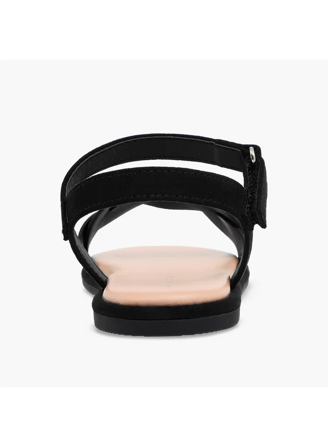 Flora Bella By Shoexpress Girls Strap Detail Sandals with Hook and Loop Closure