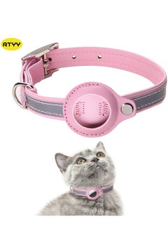 RTYY Airtag Cat Collar,Non-detachable Leather Adjustable Kitten Collar, Reflective Anti-suffocation Kitten Collar with Air Tag Holder for Girls Boys Cats, Small Dogs, Puppies  - Image 1