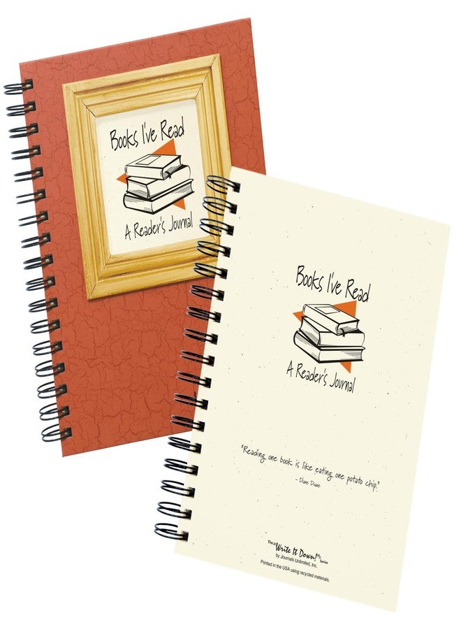 Write it Down series by Journals Unlimited, Guided Journal, Books I've Read, A Reader's Journal, Full-size 7.5"x 9", Orange Hard Cover, Made in USA - Image 2