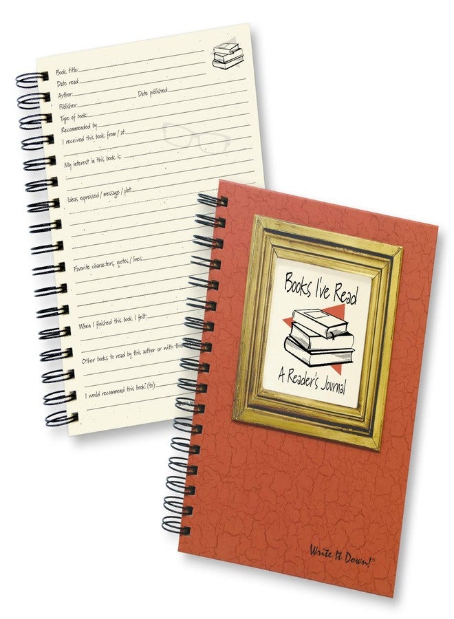 Write it Down series by Journals Unlimited, Guided Journal, Books I've Read, A Reader's Journal, Full-size 7.5"x 9", Orange Hard Cover, Made in USA - Image 1