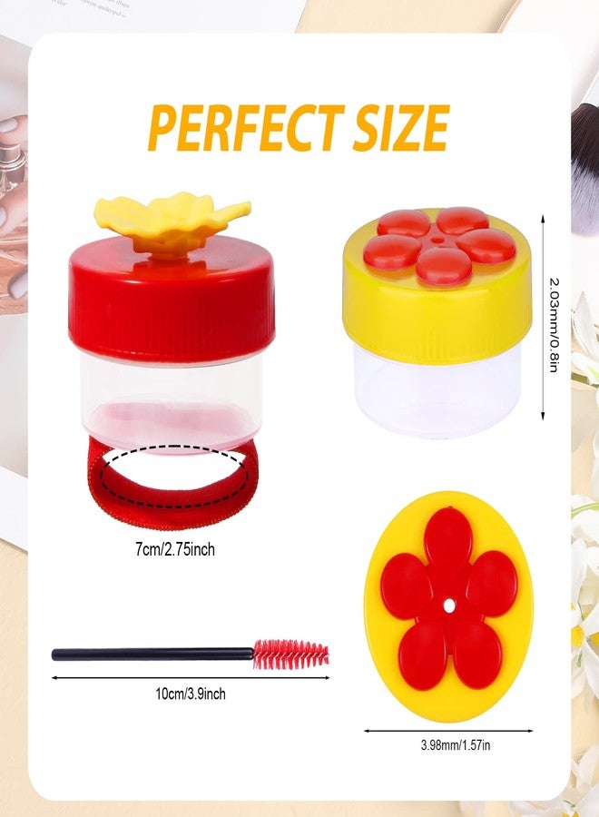 AIEX Hand Hummingbird Feeder, Hand Feeding Hummingbirds Handheld&Ring Styles Plastic Mini Flower Hummingbird Feeder with Cleaning Brushes for Outdoor (4pcs Feeders and 4 Brushes) - Image 2