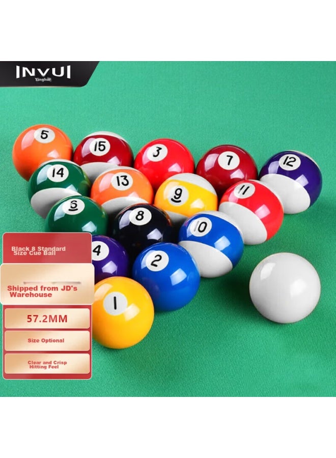 Invui Billiard Ball, Black 8, Chinese Pool Table Ball, American Pool Ball, Trick Shot, Sixteen Colors, Large Size, Standard Ball, 57.2mm - Image 1
