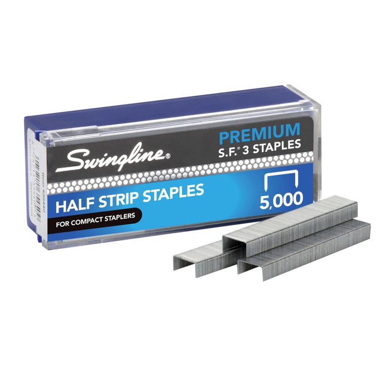 Swingline Staples, S.F. 3, Premium for Desktop Staplers, 1/4" Length, 105/Strip, 5000/Box, Jam Free, Half Strip (35440) - Image 2