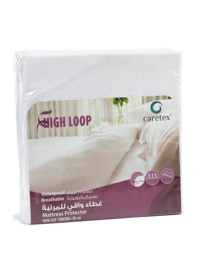 Caretex High Loop Waterproof Polyester Comfort Twin Mattress Protector White  - Image 1