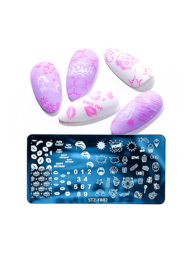 brunson - Nail Plates Nail Stamp Templates Metal Manicure Stencils Nail Art Stamping Image Plates for Nail Salon DIY Decoration MEDIUM NSP STZFB02 - Image 1