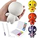 Poen 4 Pcs Voodoo Dolls with 12 Acrylic Gel Paint Pens DIY Toy Make Your Own Stress Balls Slow Rising Soft Squeeze Relief Ball Ugly Creepy Cute Ghost Doll for Adults Kid Gift Toys - Image 2