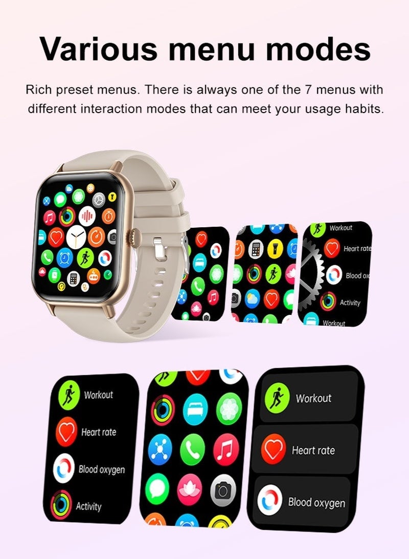 Universal Stylish Smart Sports Watch, 2-inch Touch Screen, 100+ Sports modes, Bluetooth 5.3, IP67, Smart reminders, Exercise records, Health detection, Golden - Image 5