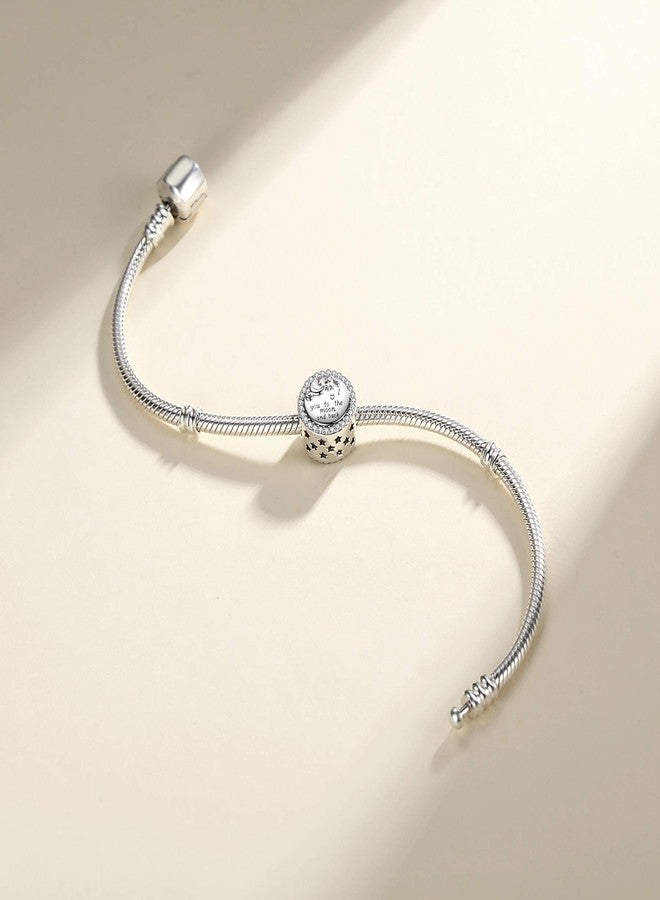 Linorui 925 Sterling Silver Charms Fit Pandora Charms Bracelet I Love You to The Moon and Back Fit Wife Mom Christmas Birthday Gift - Image 5