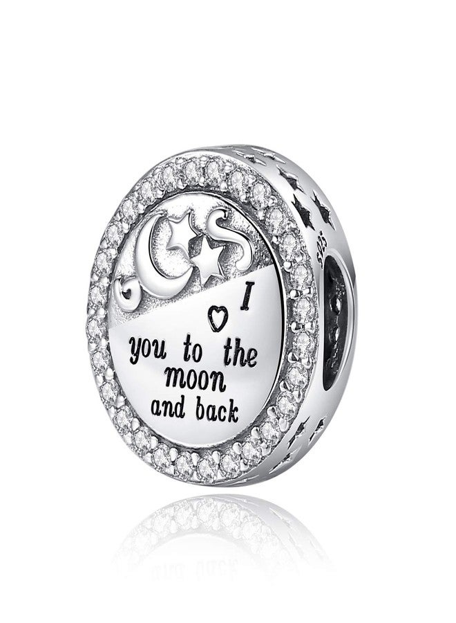 Linorui 925 Sterling Silver Charms Fit Pandora Charms Bracelet I Love You to The Moon and Back Fit Wife Mom Christmas Birthday Gift - Image 1