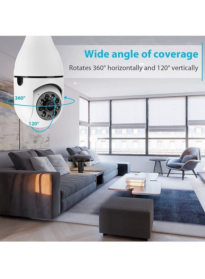 DubaiGallery Wireless WiFi Light Bulb Camera,360 Panoramic ring Camera,Full-HD 1080P with Infrared Human Motionsecurity Detection and Alarm Night Vision Light Camera,for Outdoor,Home,Baby,Pet Monitor - Image 4