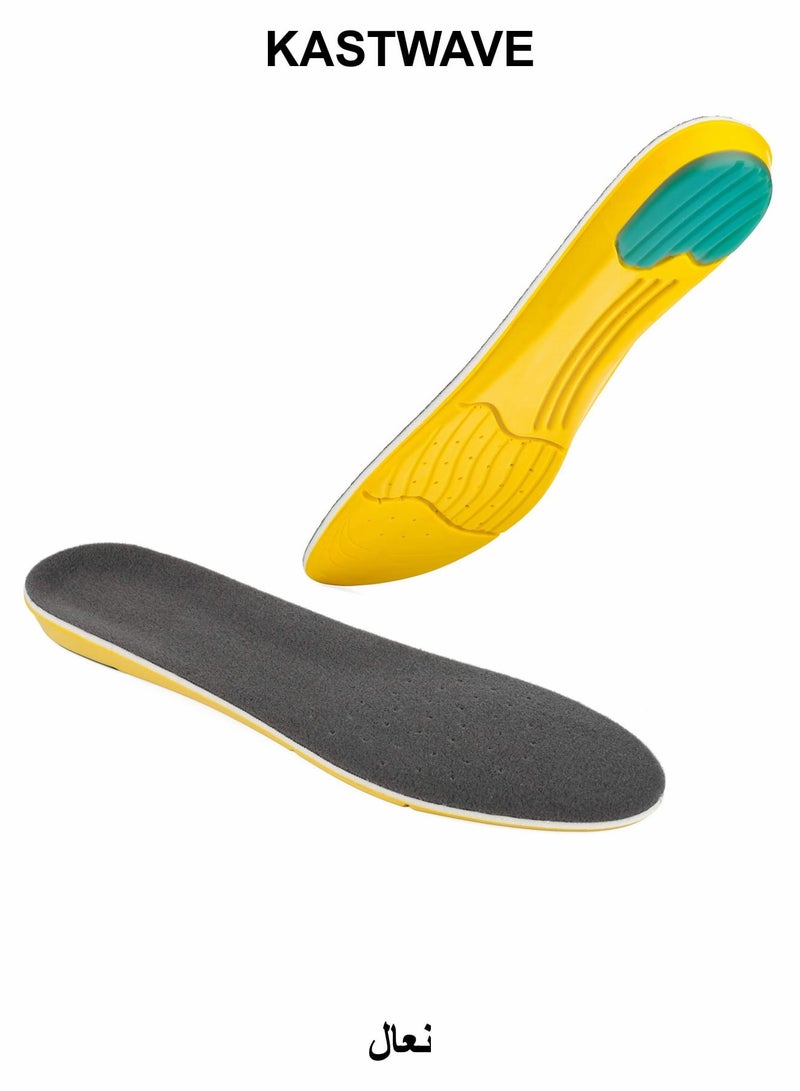 KASTWAVE Orthotic Plantar Fasciitis Insoles, Memory Foam Insoles, 1/2 Inch Height Increase, Excellent Shock Absorption and Cushioning Comfort Insoles for Men and Women (Men 38-42.5/ Women 37-42) - Image 1
