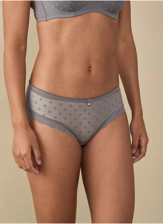 FAV Mesh Detail Bikini Briefs with Bow Detail