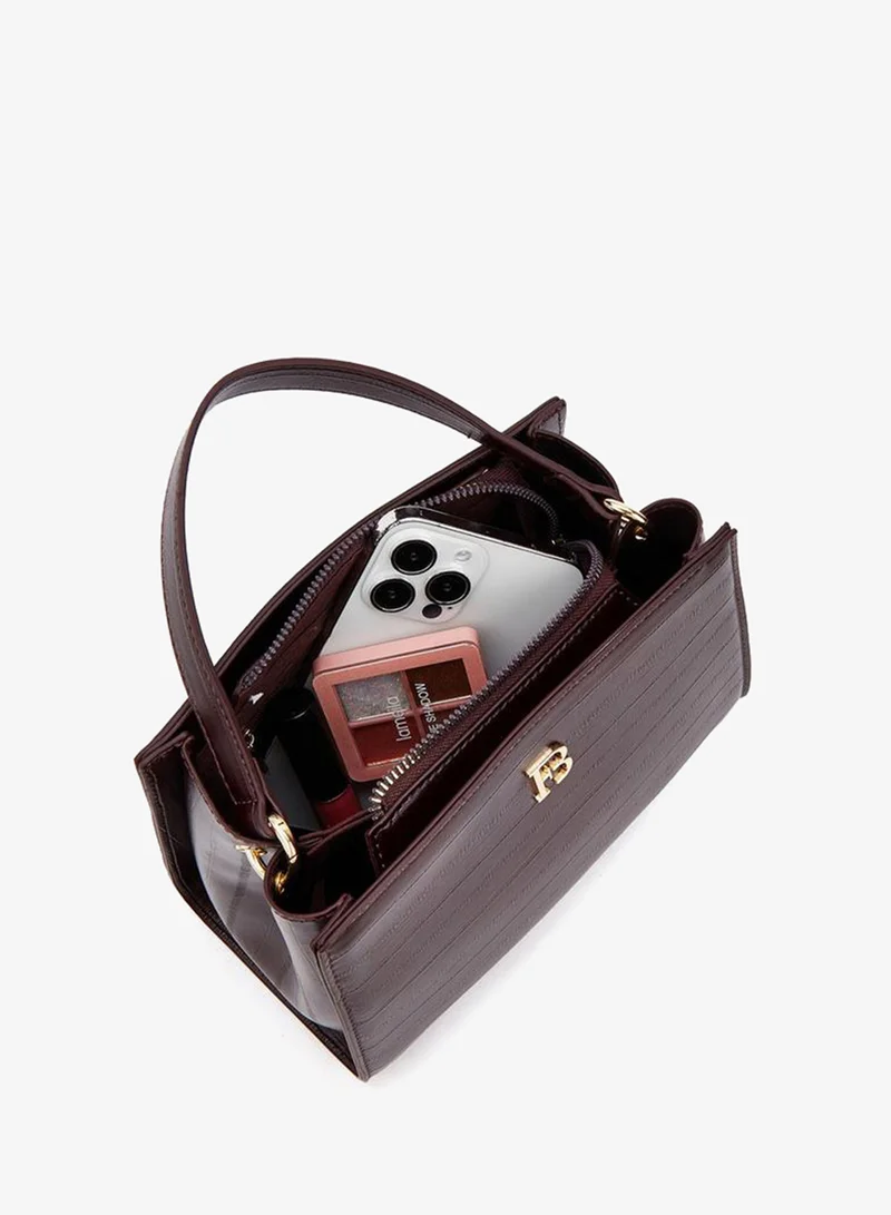 Flora Bella By Shoexpress BURGUNDY Textured Shoulder Bag With Detachable Strap for Women | Best Price UAE