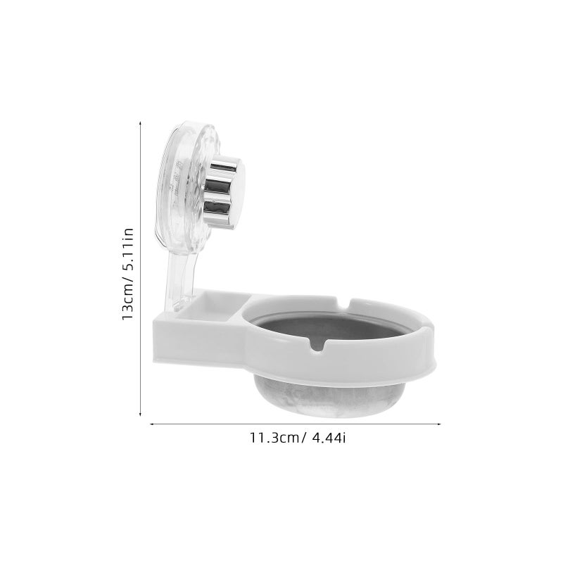 حائط لا حفر الفولاذ المقاوم للصدأ عديم الدخان مقاوم للرياح منفضة سجائر أبيض للمنزل مكتب شرفة - Image 3