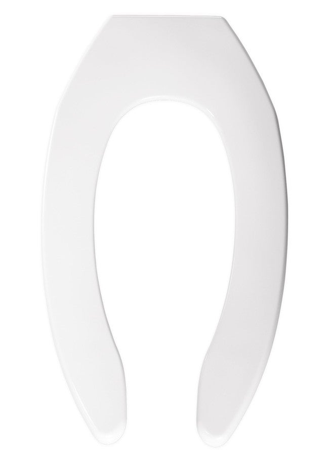 BEMIS 1055SSC Commercial Slow Close Open Front Plastic Toilet Seat, Heavy Duty Industrial Seat without Lid for Long Lasting Use, Elongated, White - Image 1
